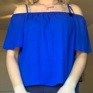 Blue Off The Shoulder Blouse